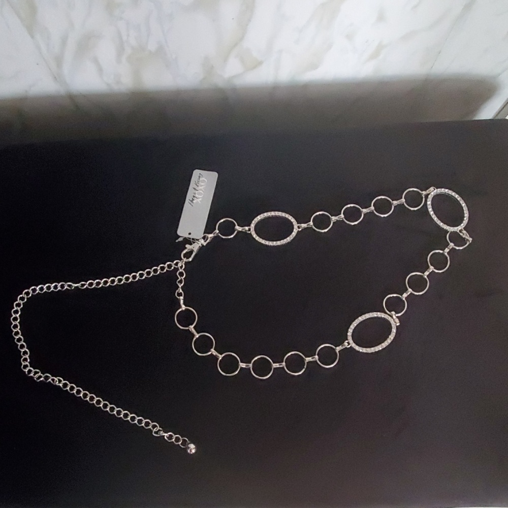 Xoxo  Silvertone metal chain belt